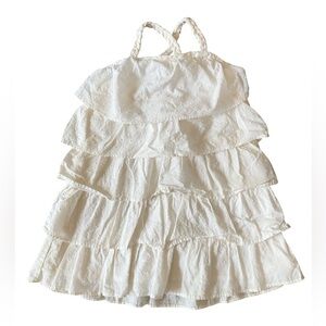 Oshkosh - White Tiered Ruffled Sleeveless Dress with Bloomers - Size 18 mo